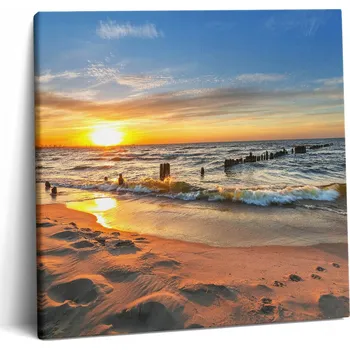 Obraz Foto Obraz Canvas Do Pokoje Moderní Východ Slunce Nad Mořem 60x60 cm
