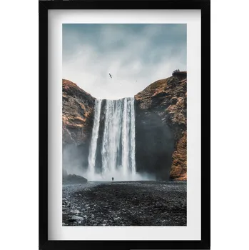 Obraz Obraz s rámem na zeď do obýváku Vodopád mezi skalami 40x60 cm