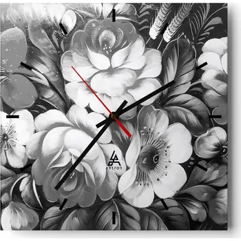 Hodiny Velké nástěnné hodiny 40x40 Abstrakce Skleněné tiché hodiny