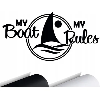 Samolepicí dekorace na vozidlo NÁLEPKA na auto Moje Loď Moje Zásady BOAT 7x15