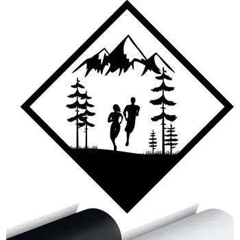 Samolepicí dekorace na vozidlo NÁLEPKA na auto HORY SPORT FIT PARA RUN 15x15 cm