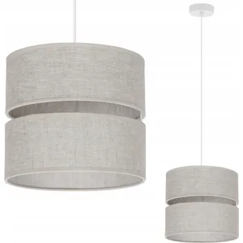 ZÁVĚSNÉ STROPNÍ SVÍTIDLO BÉŽOVÉ KRÉMOVÉ LÁTKOVÉ STÍNIDLO DO OBÝVACÍHO POKOJE LOŽNICE 20CM