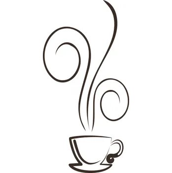 Samolepící dekorace Samolepka na zeď Drukant šálek 25x50 cm černá