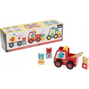 autíčko Petit Collage: Dřevěná auta vozidla