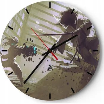 Hodiny Nástěnné hodiny do kuchyně 30x30 Fantasy Skleněné hodiny do obýváku Loft Tiché