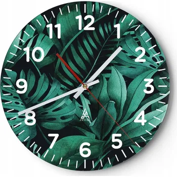 Hodiny Kuchyňské nástěnné hodiny 30x30 Exotika Moderní skleněné hodiny do obýváku Tiché