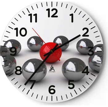 Hodiny Nástěnné hodiny do obýváku 40x40 Abstrakce Kulatý Skleněné hodiny Loft Tiché