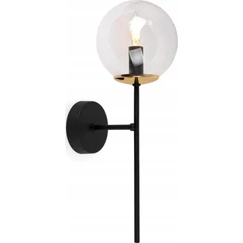 Nástěnné svítidlo Nástěnné svítidlo ČERNÉ ZLATÉ LAMPA JEDNODUCHÁ SKLENĚNÁ KOULE DO KOUPELNY LOFT
