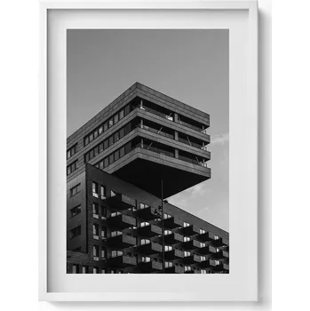 Obraz Obraz v bílém rámu nástěnná dekorace Architektura v Amsterdamu 50x70 cm