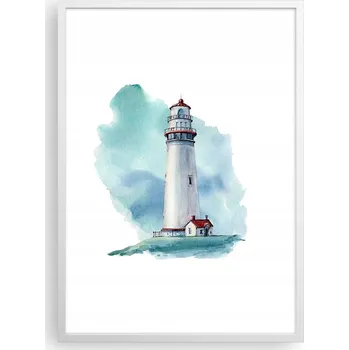 Obraz Plakát v bílém rámu do obýváku ložnice 50x70 lucerna moderní obraz