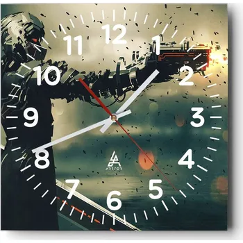 Hodiny Nástěnné hodiny do obýváku 40x40 Abstrakce Tiché hodiny Skleněné hodiny Bez hlučnosti