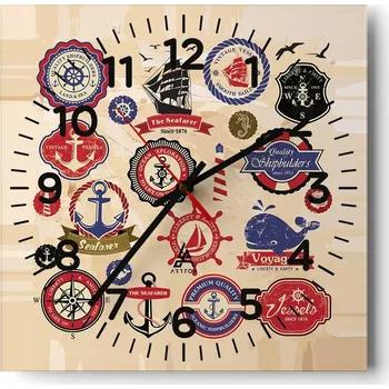 Hodiny Kuchyňské nástěnné hodiny 30x30 Moře Voda Skleněné hodiny do obýváku Moderní Tiché