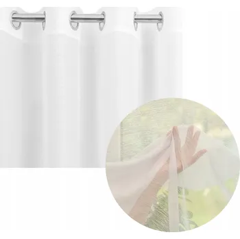 Záclona HOTOVÁ BÍLÁ ZÁCLONA S KOLEČKY DO OBÝVACÍHO POKOJE 140x250 VOÁL CASPIAN