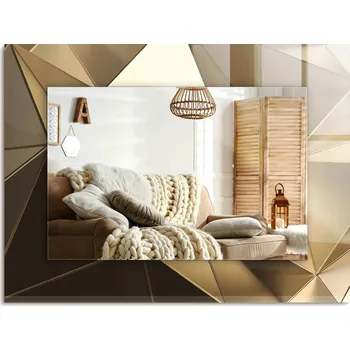 Zrcadlo Zrcadlo s potiskem nástěnné dekorativní svislé vodorovné Geometrické tvary 80x60 cm