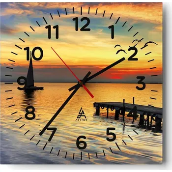 Hodiny Nástěnné hodiny do obýváku 40x40 Krajina Bezhluczne Skleněné hodiny Tiché