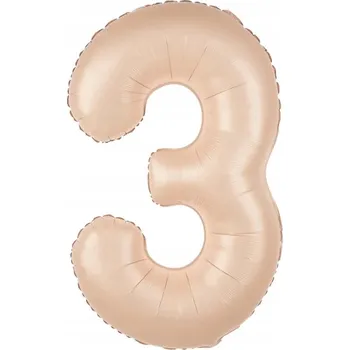 Balónek Velká ČÍSLICE balónek 100 cm KRÉMOVÁ narozeniny 3