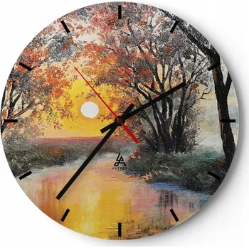 Hodiny Nástěnné hodiny do kuchyně 30x30 Krajina Skleněné hodiny do obýváku Tiché