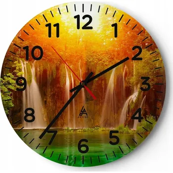 Hodiny Kuchyňské nástěnné hodiny 30x30 Krajina Moderní Skleněné hodiny do obýváku Tiché