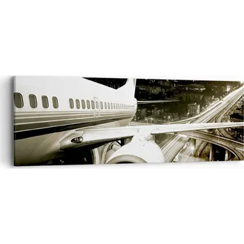 Obraz Obraz na plátně do obývacího pokoje ložnice 90x30 letadlo foto obrazy na zeď