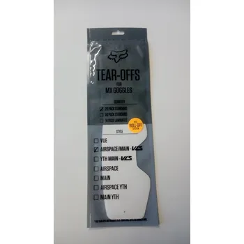 Motocyklové brýle TRHACÍ TEAR-OFF PRO BRÝLE FOX AIRSPACE/MAIN II STD TEAR OFF CLEAR