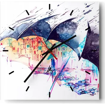 Hodiny Velké nástěnné hodiny 40x40 Abstrakce Skleněné tiché hodiny