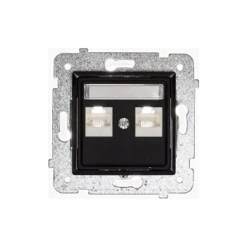 Elektrická zásuvka POLMARK ROSA dvojitá internetová zásuvka RJ45 černá