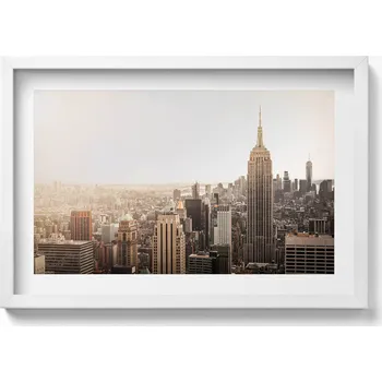 Obraz Obraz s bílým rámem a grafikou na zeď Architektura New Yorku 60x40 cm