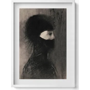Obraz Dekorace obraz s grafikou v krásném rámu Portrét osoby v kukle 50x70 cm