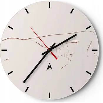 Hodiny Velké nástěnné hodiny 40x40 Abstrakce Skleněné hodiny Kulatý Tiché