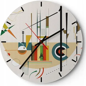 Hodiny Nástěnné hodiny do kuchyně 30x30 Abstrakce Skleněné hodiny do obýváku Tiché