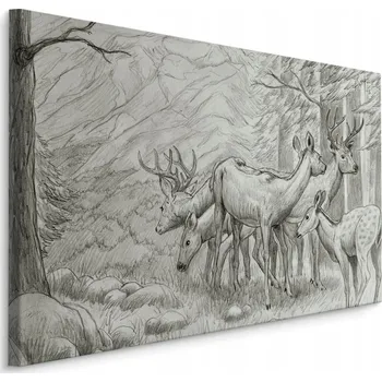 Obraz Obraz do předsíně jeleni SRNKY skica 70x50