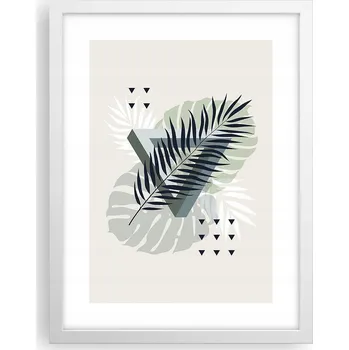 Obraz Obraz plakát v bílém rámu do obýváku 30x40 monstera foto plakáty na zeď