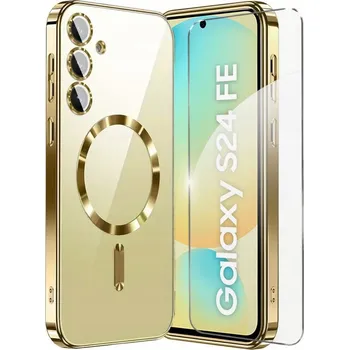 Pouzdro na mobilní telefon Zadní Kryt ERBORD pro Samsung Galaxy S24 FE Magnetický pro MAGSAFE zlatý
