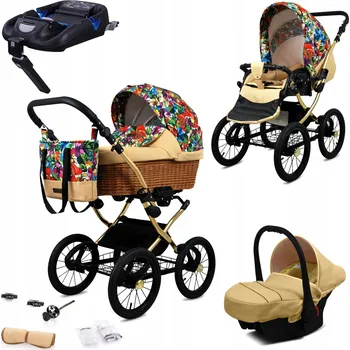 Kočárek BabyLux Dětský kočárek 4v1 Classic (hluboký, sportovní, autosedačka)