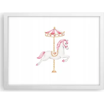 Obraz Obraz plakát v bílém rámu do obýváku 40x30 kůň foto plakáty na zeď