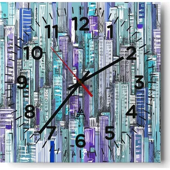 Hodiny Kuchyňské nástěnné hodiny 30x30 Abstrakce Skleněné hodiny do obýváku Moderní Tiché