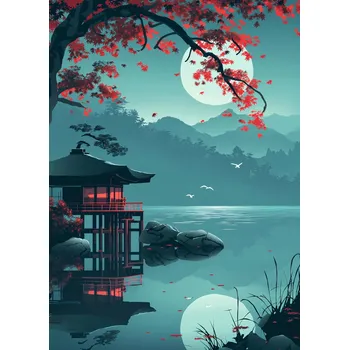 Plakát Plakát Japonský Pavilon bez rámu 39,5 x 55 cm