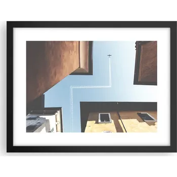Obraz Obraz plakát v černém rámu do obýváku 40x30 letadlo foto plakáty na zeď
