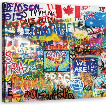 Obraz OBRAZ NA PLÁTNĚ MLÁDEŽNICKÝ Graffiti Mural 60x60
