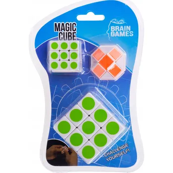 Hlavolam Sada 3 x kostka magic logická skládačka Brain
