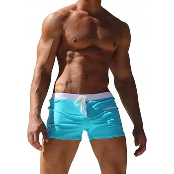 Dámské plavky PÁNSKÉ PLAVKY BOXERKY ŠORTKY AZUROVÉ - 3XL