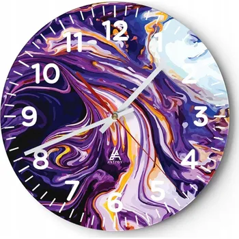 Hodiny Kuchyňské nástěnné hodiny 30x30 Abstrakce Moderní skleněné hodiny Tiché