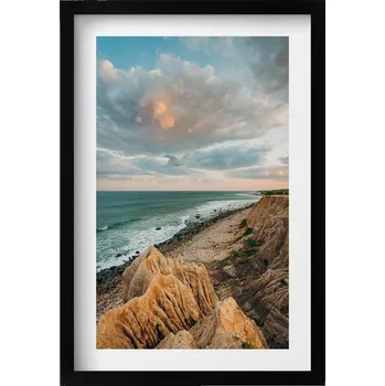 Obraz Stylový obraz v černém rámu Letní krajina moře, nebe a pobřeží 40x60 cm