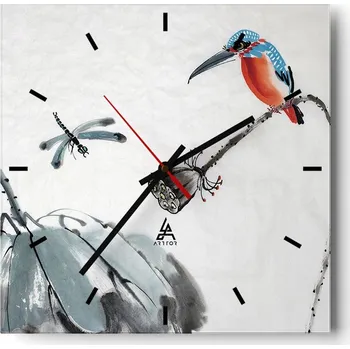 Hodiny Velké nástěnné hodiny 40x40 Abstrakce Skleněné tiché hodiny