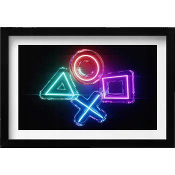 Obraz Obraz v rámu do obýváku Symboly hráče - znaky na ovladači konzole 30x20 cm