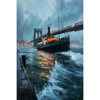 Plakát Plakát Stará Parní Loď bez rámu 40 x 60 cm