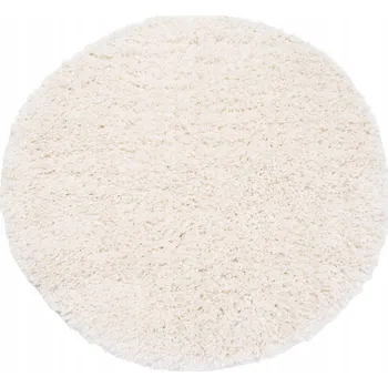 Koberec KOBEREC SHAGGY KULATÝ CHLUPATÝ DO OBÝVACÍHO POKOJE LOŽNICE PLYŠOVÝ BÉŽOVÝ 140X140
