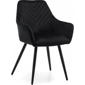 Jídelní židle ČALOUNĚNÁ ŽIDLE PROŠÍVANÁ DO OBÝVACÍHO POKOJE JÍDELNY VELUROVÁ ČERNÁ VASTO