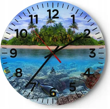 Hodiny Kuchyňské nástěnné hodiny 30x30 Krajina Moderní Skleněné hodiny do obýváku Tiché