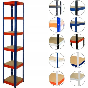Dílenský regál Kovový skladový regál Wamar 196 x 40 x 40 cm, nosnost až 175 kg na polici